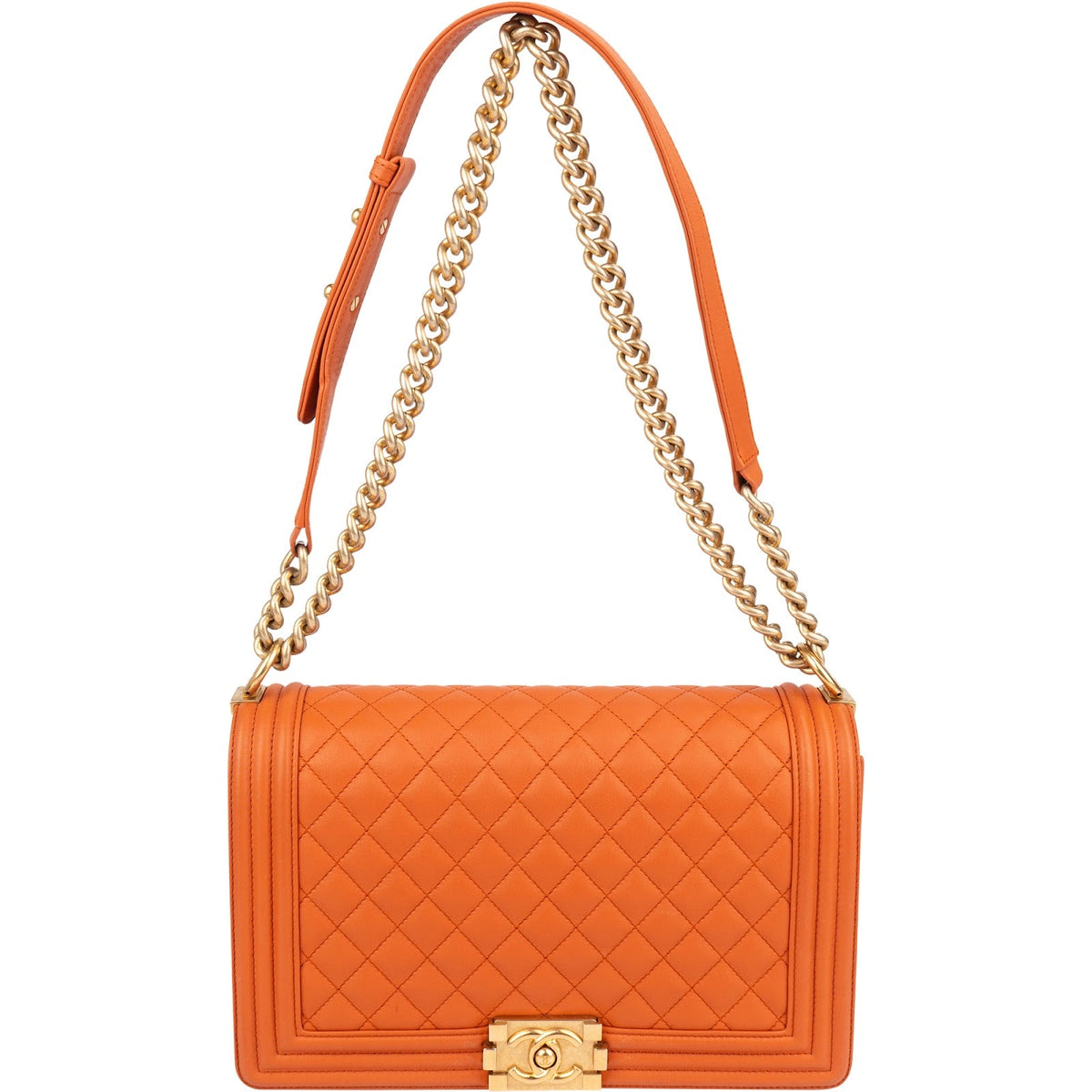 Chanel Quilted Lambskin Large Boy Single Crossbody Bag
