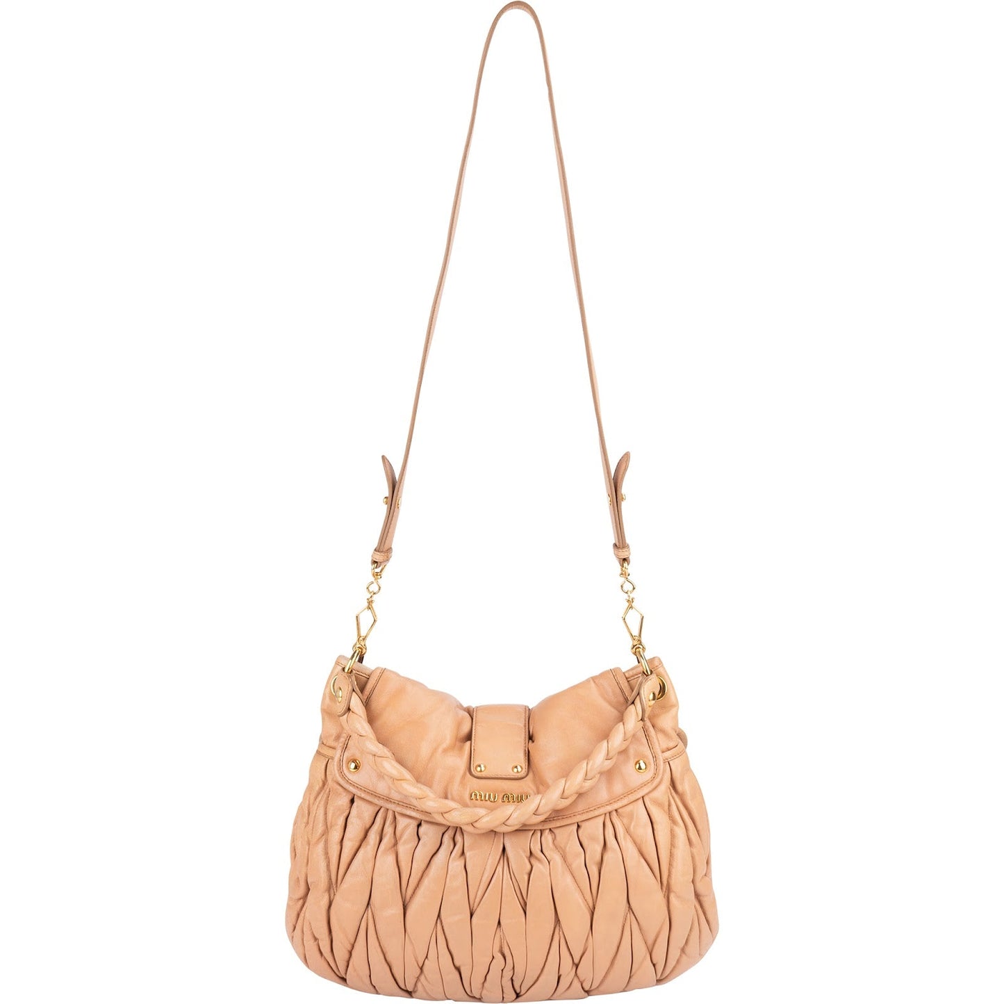 Miu Miu Matelassé Leather City Hobo Shoulder Bag