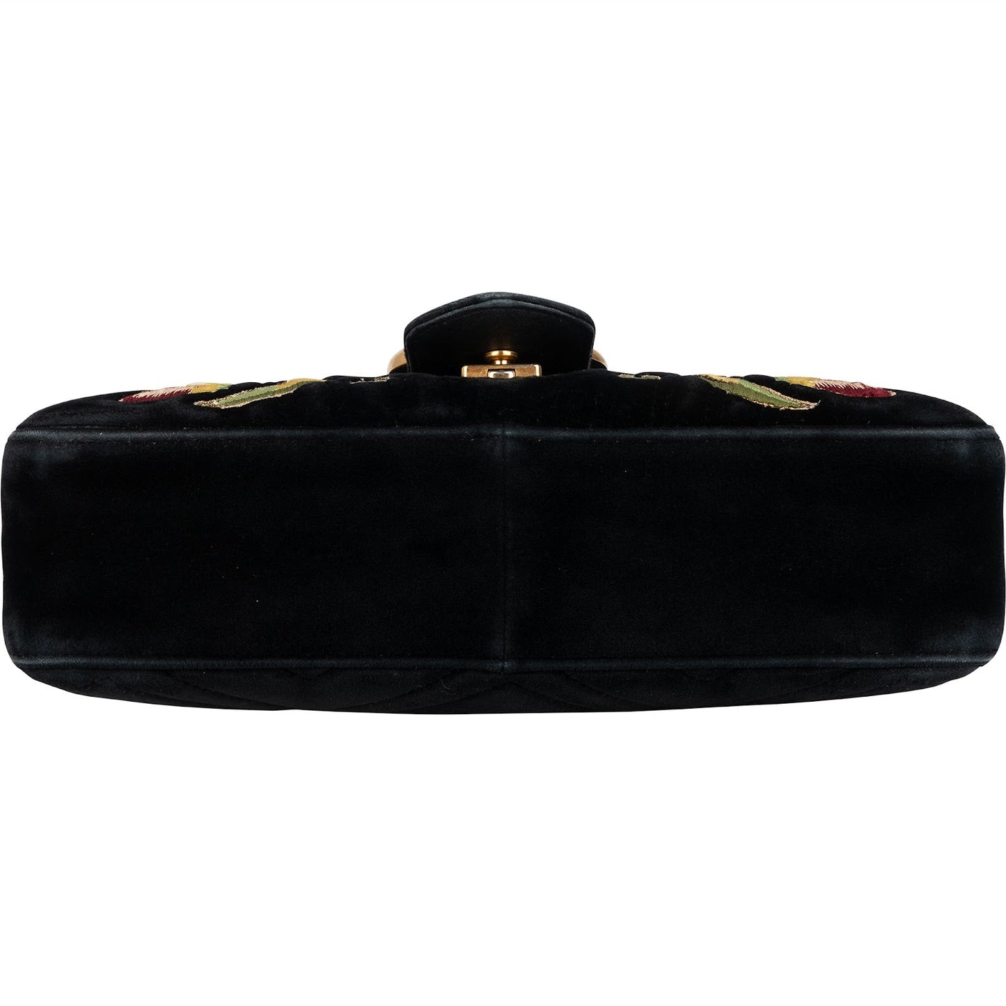 Gucci Monogram Velvet Small GG Marmont 'Loved' Embroidered Shoulder Crossbody Bag