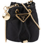 Prada Quilted Re-Nylon Triangle Mini Pouch Crossbody Bag