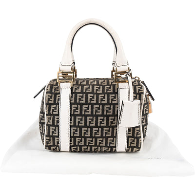 Fendi Monogram FF Mini Boston Handbag