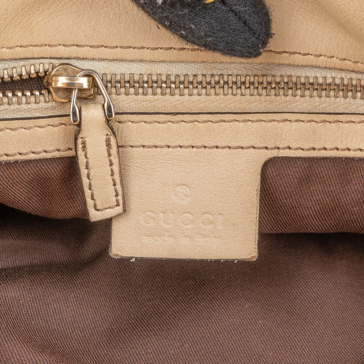 Gucci Monogram GG Canvas Bamboo Tassel Tote Shoulder Bag