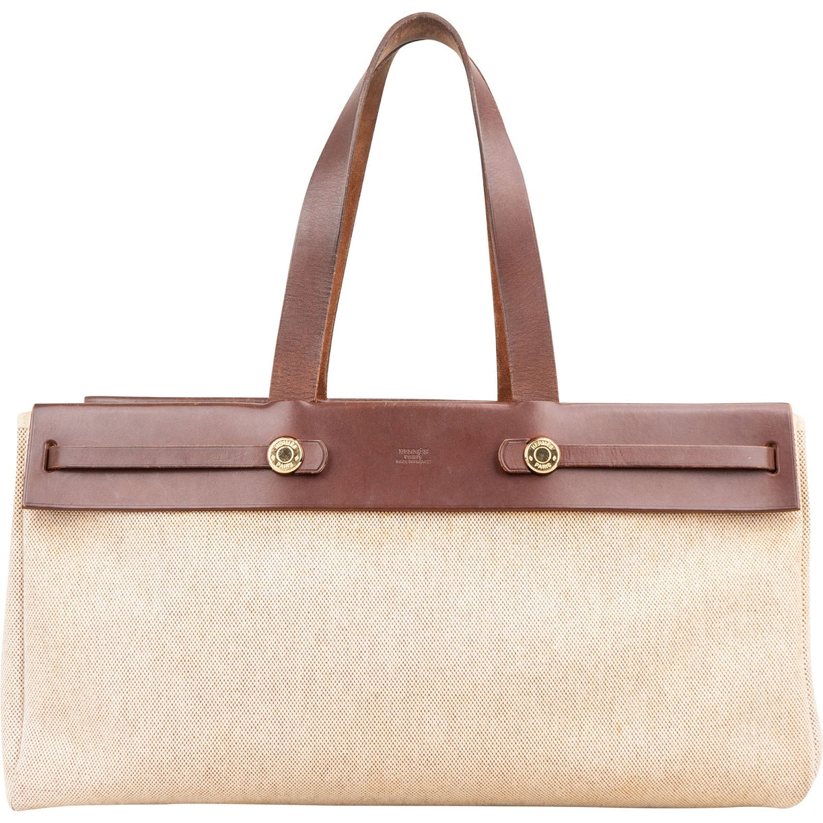 Hermès Canvas & Leather Cabas GM Shoulder Bag