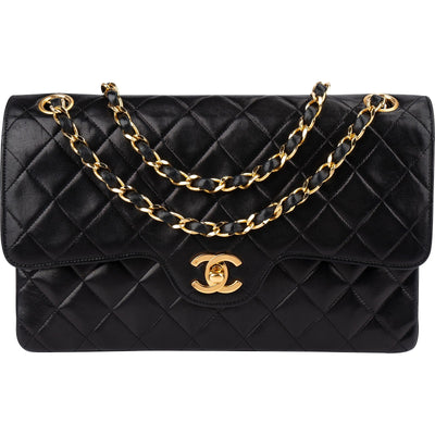 Chanel Quilted Lambskin 24K Gold Jumbo Double Flap Shoulder Bag