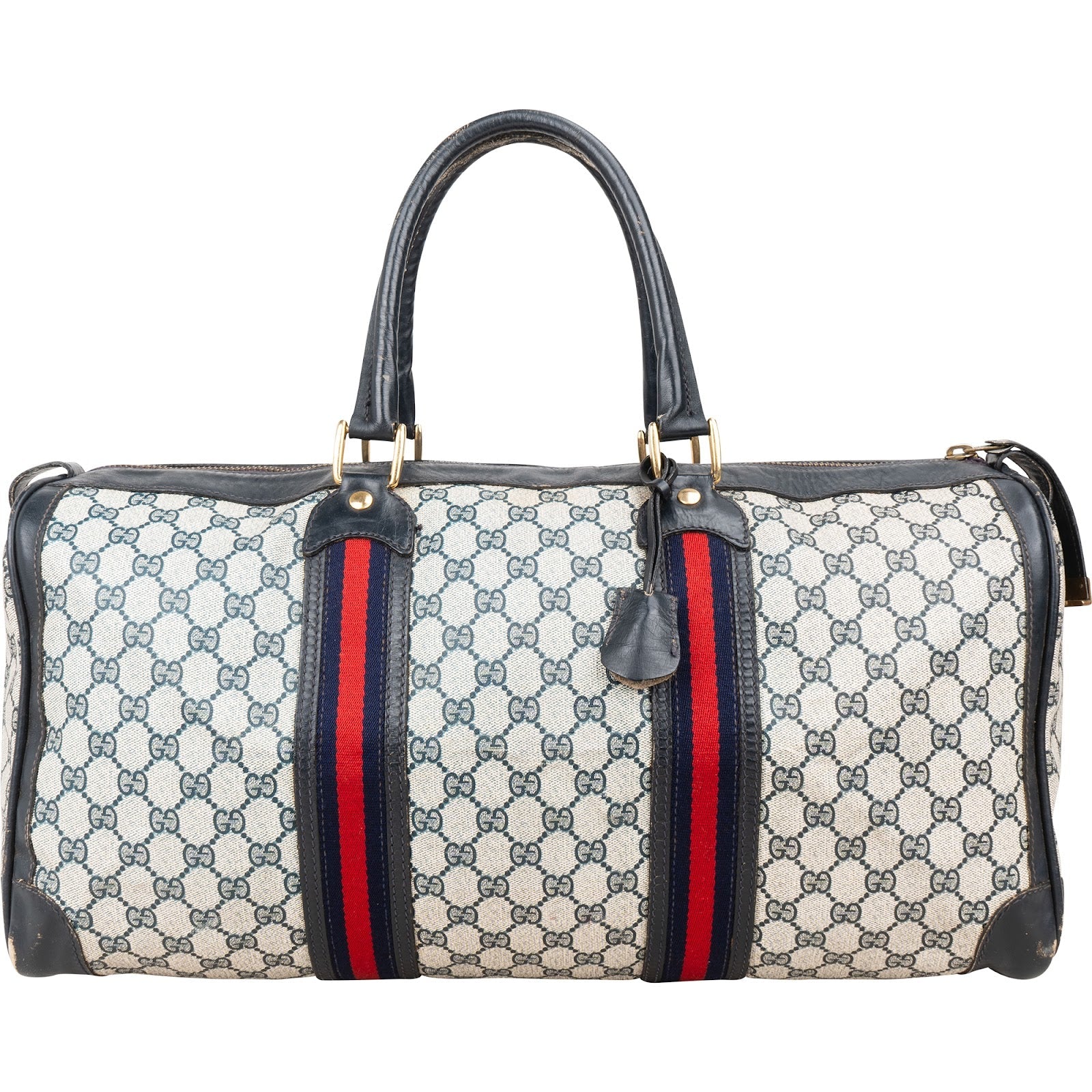 Gucci Monogram GG Supreme Web Boston Travel Bag