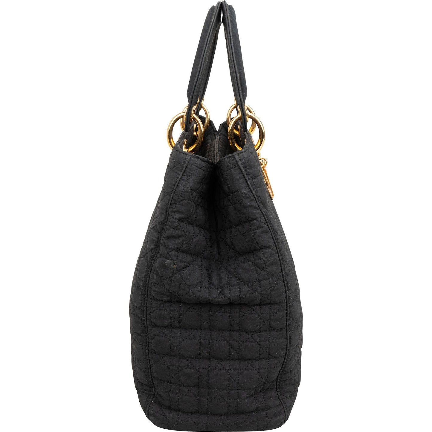 Christian Dior Quilted Nylon Medium Lady Dior Handbag