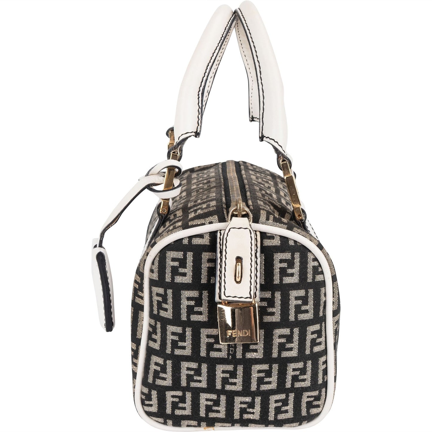 Fendi Monogram FF Mini Boston Handbag