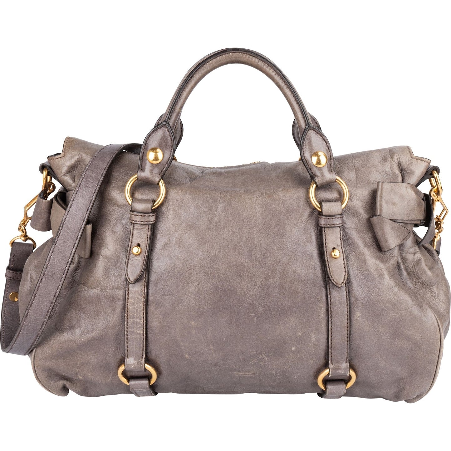Miu Miu Vitello Lux Leather City Handbag