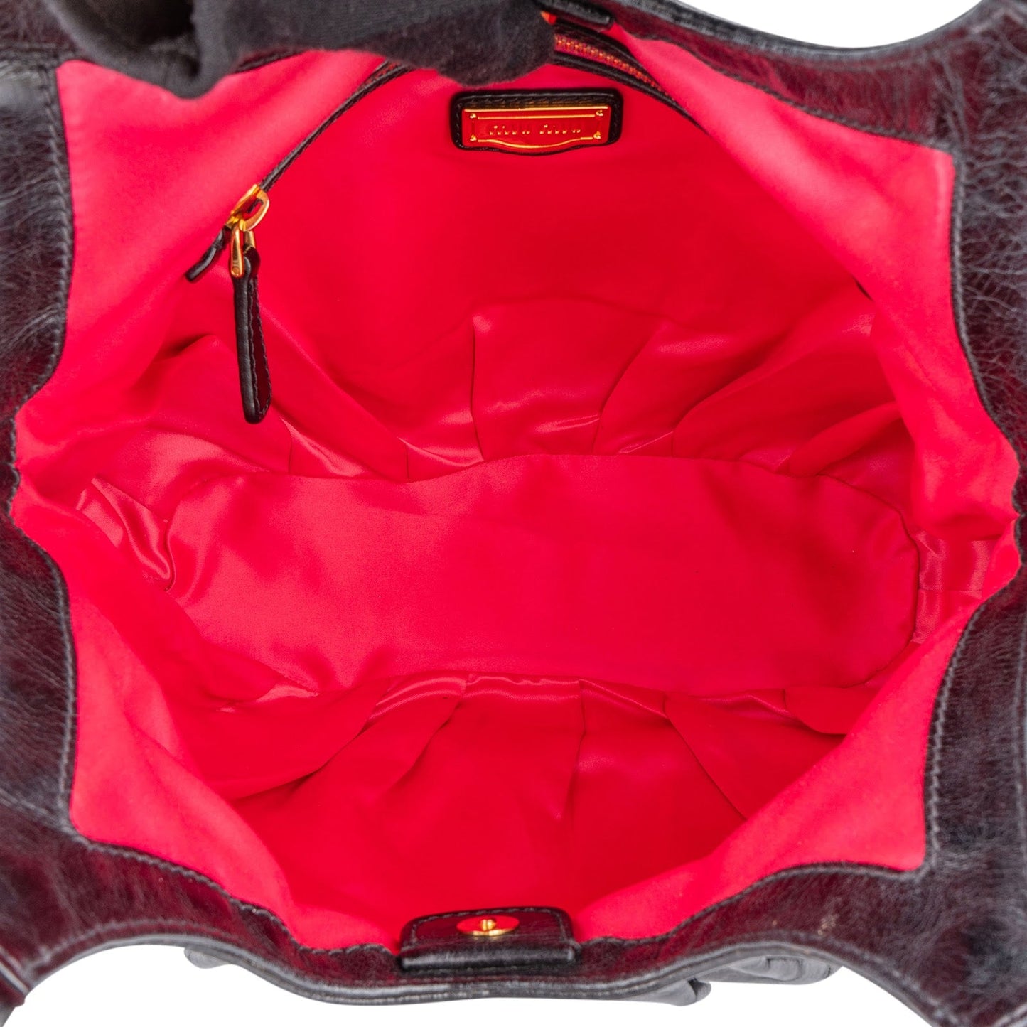 Miu Miu Vitello Lux Hobo Shoulder Bag