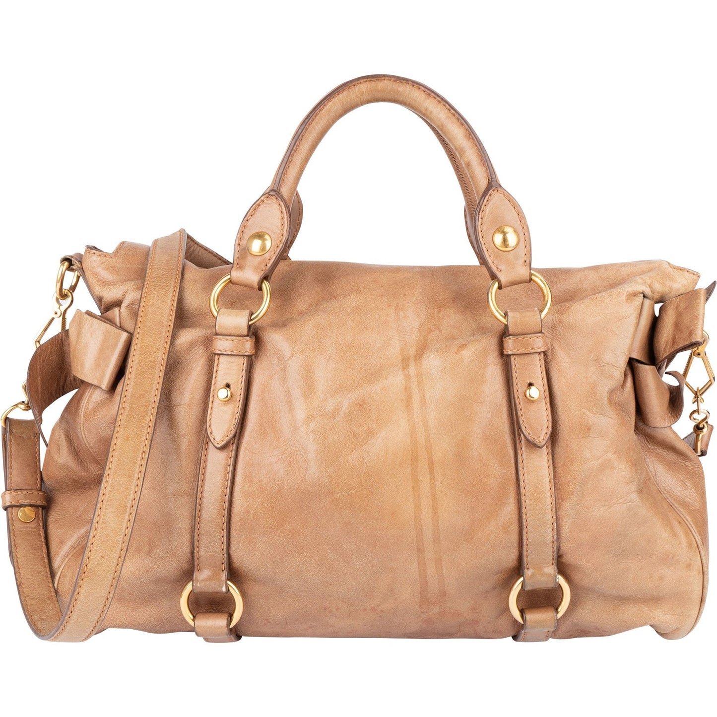 Miu Miu Vitello Lux Bow Shoulder Bag