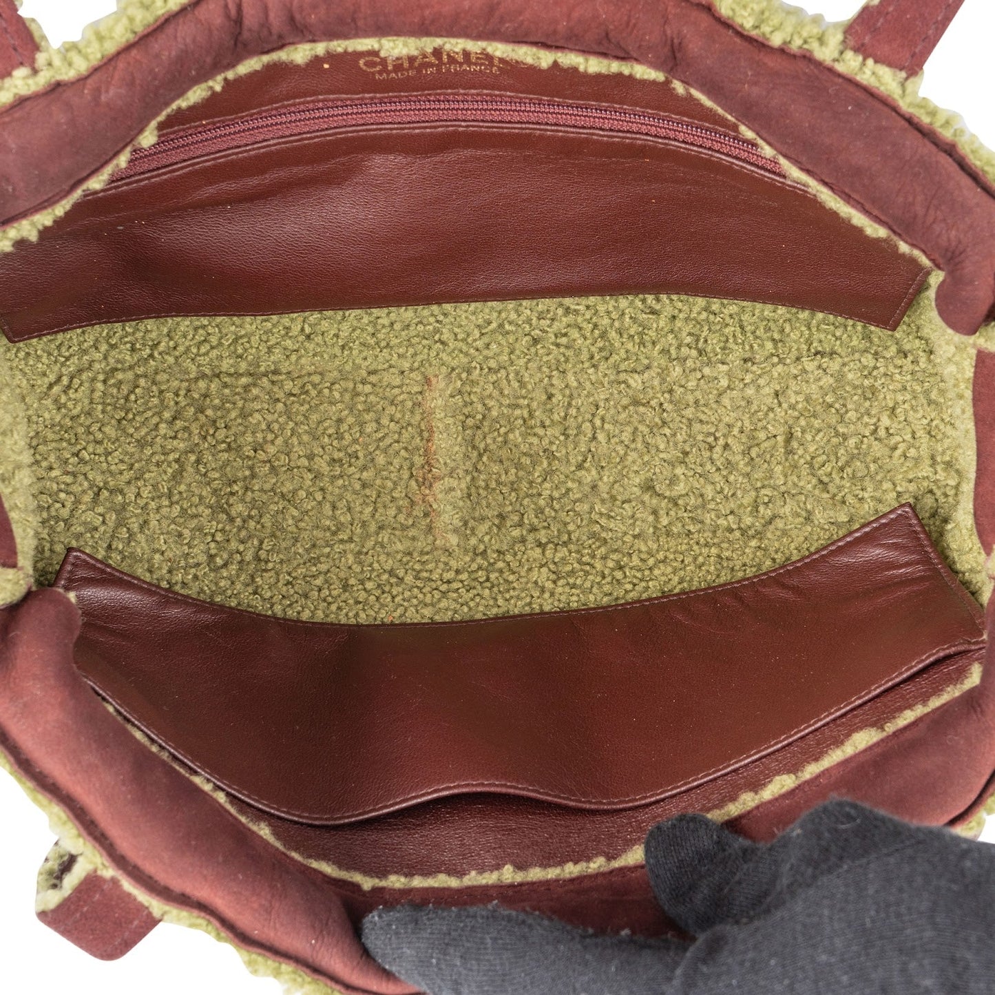 Chanel Suede and Shearling CC Handbag