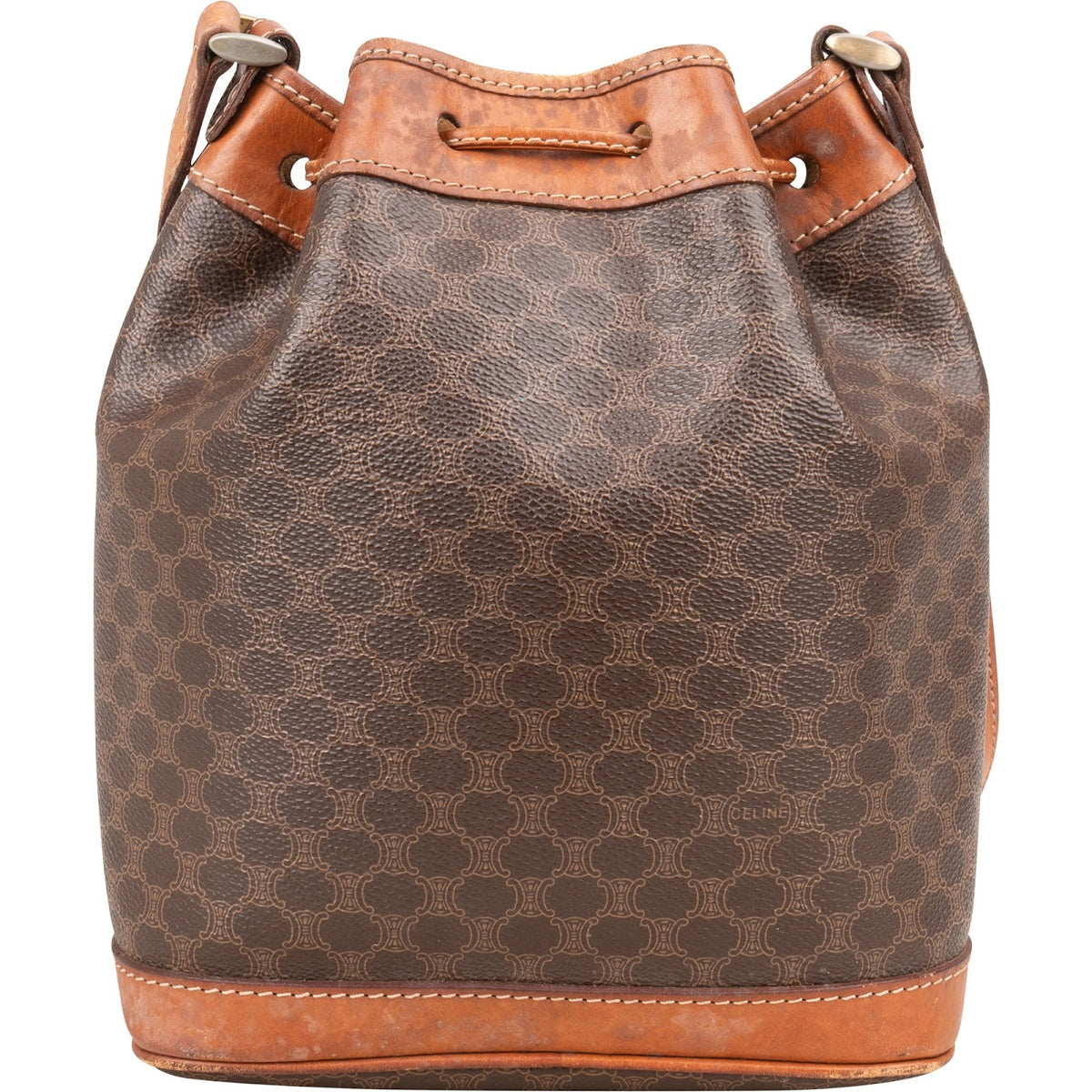 Celine Macadam Monogram Drawstring Bucket Crossbody Bag