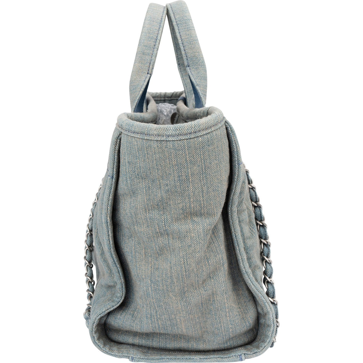 Chanel Denim Deauville Small Tote Shoulder Handbag