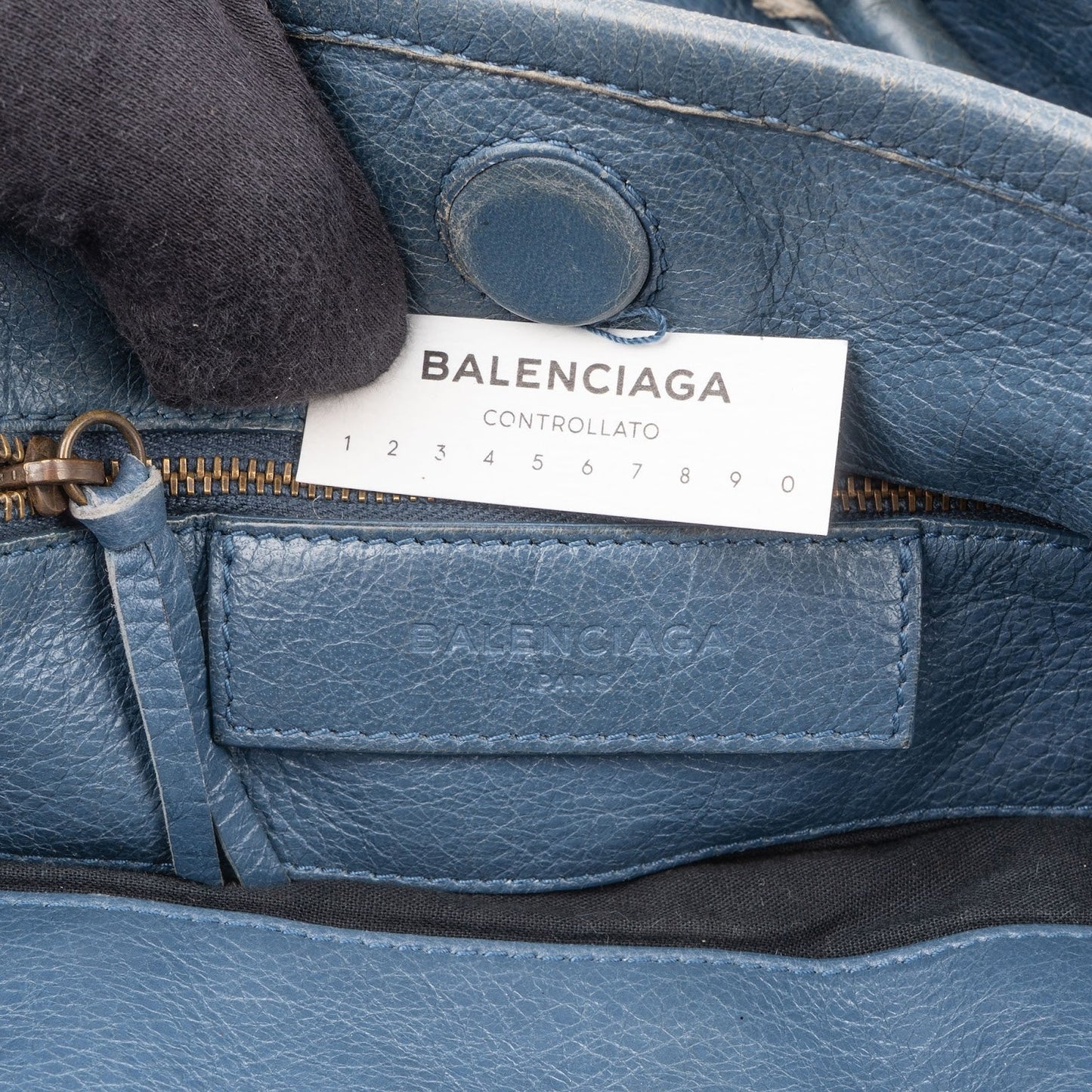 Balenciaga Blue Leather The Work City Tote Shoulder Bag