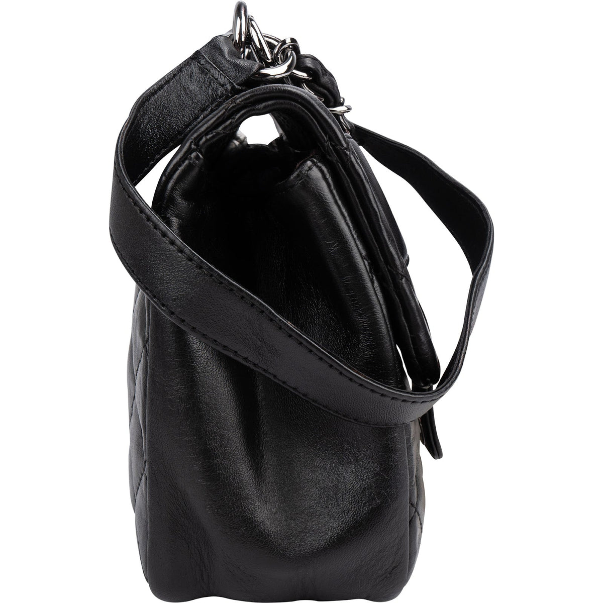 Chanel Modern Chain Accordion Single Flap aus gestepptem Lammleder – Ansicht 3