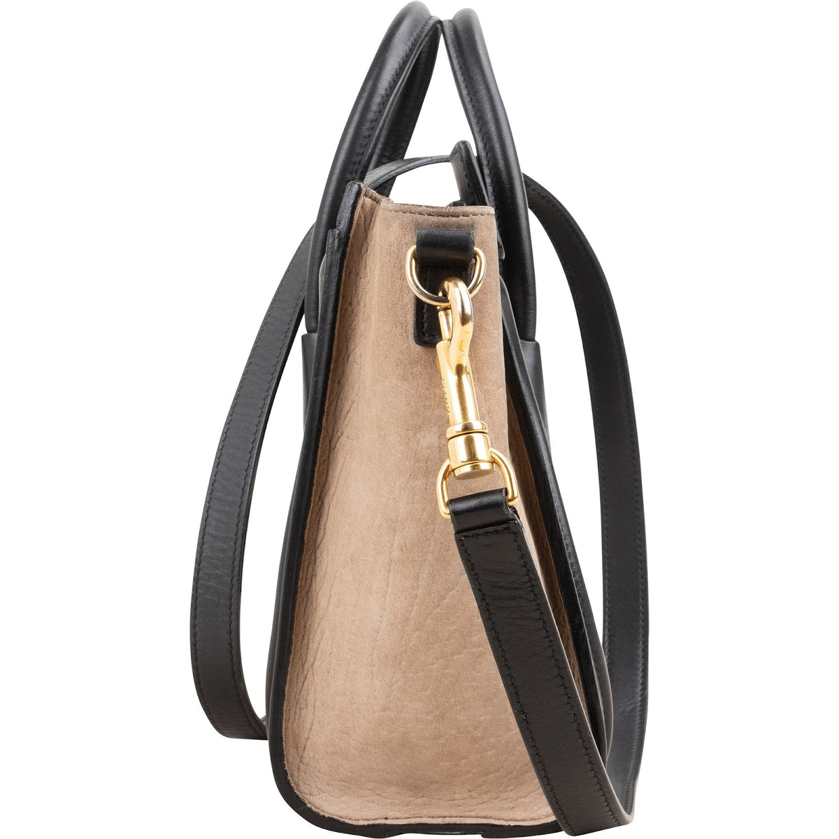 Céline Tricolor Grained Suede & Leather Nano Luggage Handbag