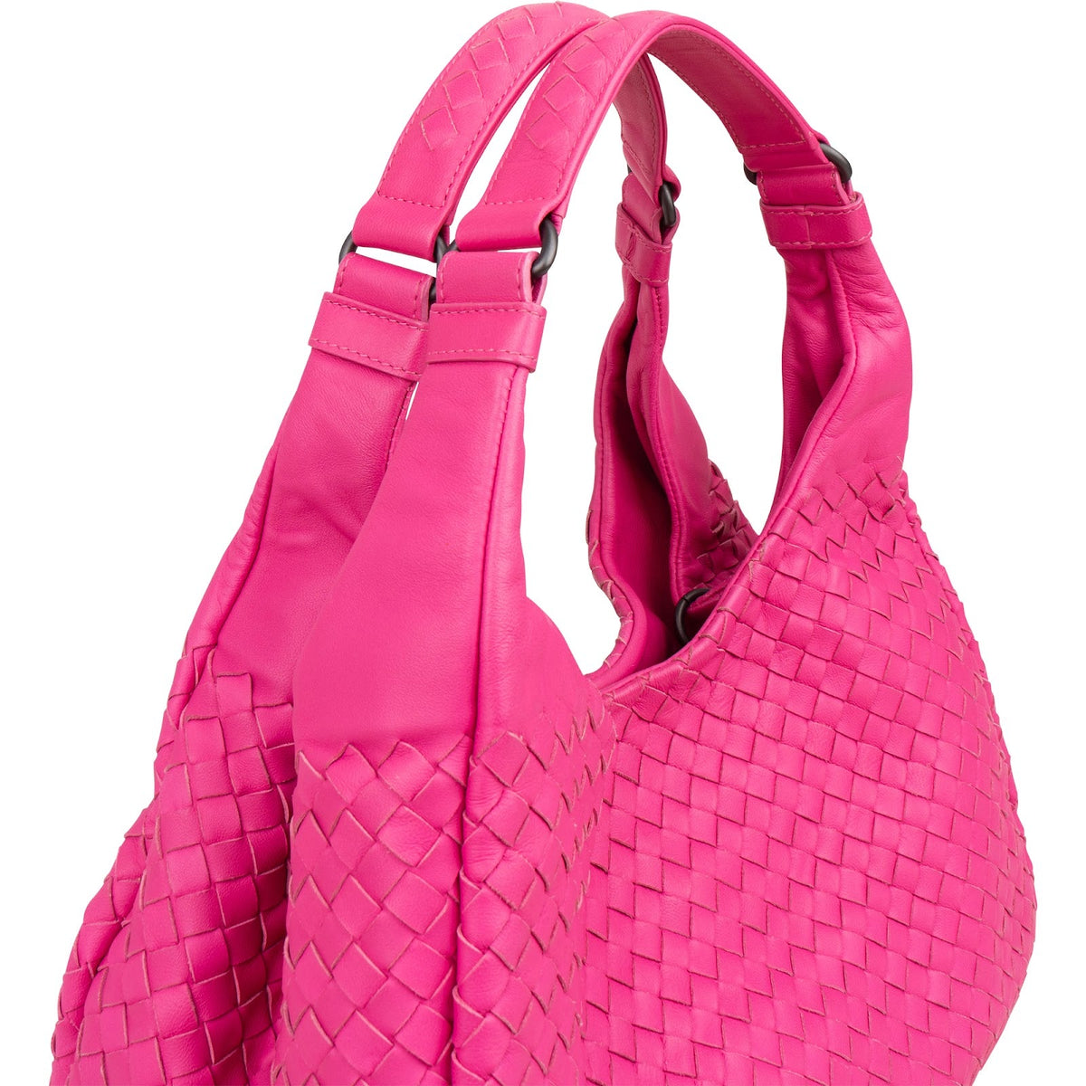 Bottega Veneta Pink Intrecciato Leather Campana Hobo Shoulder Bag