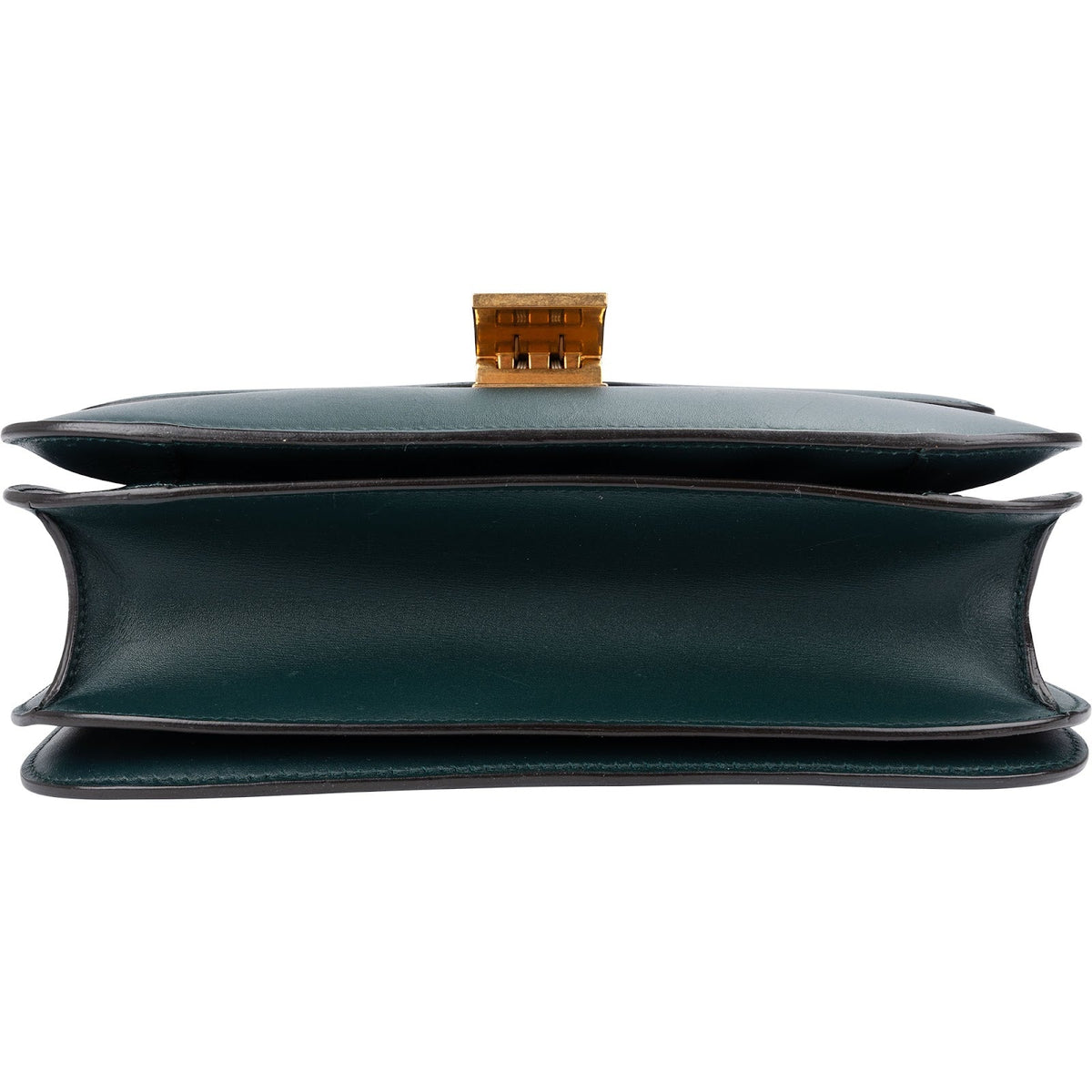 Celine Classic Box Medium aus dunkelgrünem Box-Kalbsleder – Ansicht 5