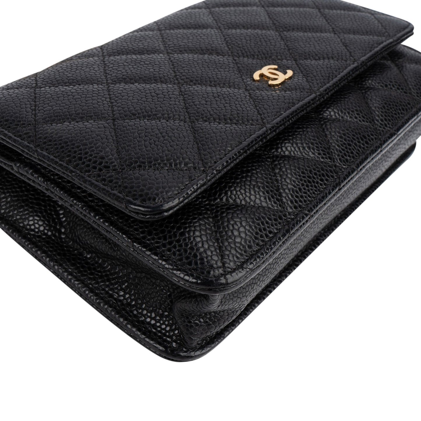 Chanel Quilted Caviar Leather Wallet on Chain Crossbody Bag