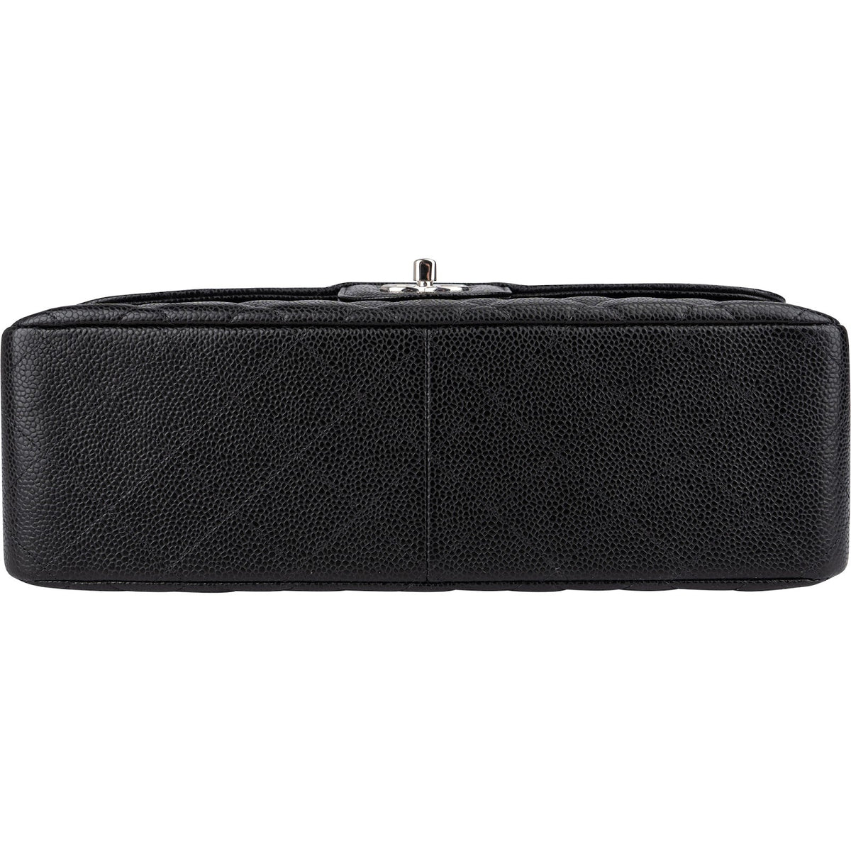 Chanel Quilted Caviar Leather Palladium Double Flap Jumbo Crossbody Bag