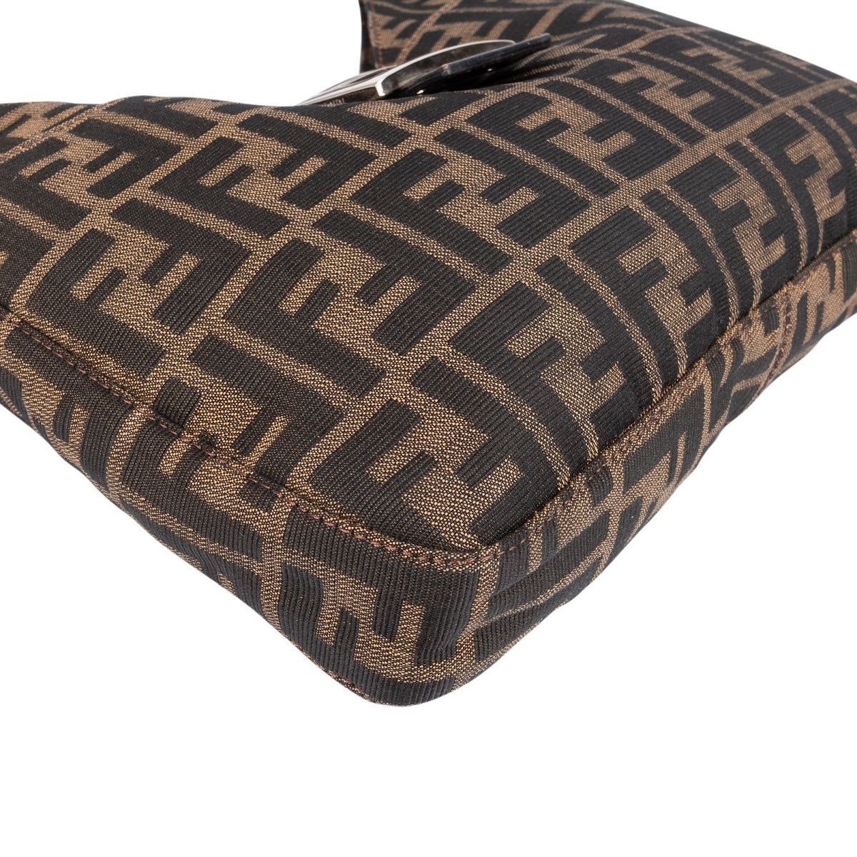 Fendi Monogram FF Zucca Canvas Baguette Buckle Shoulder Bag