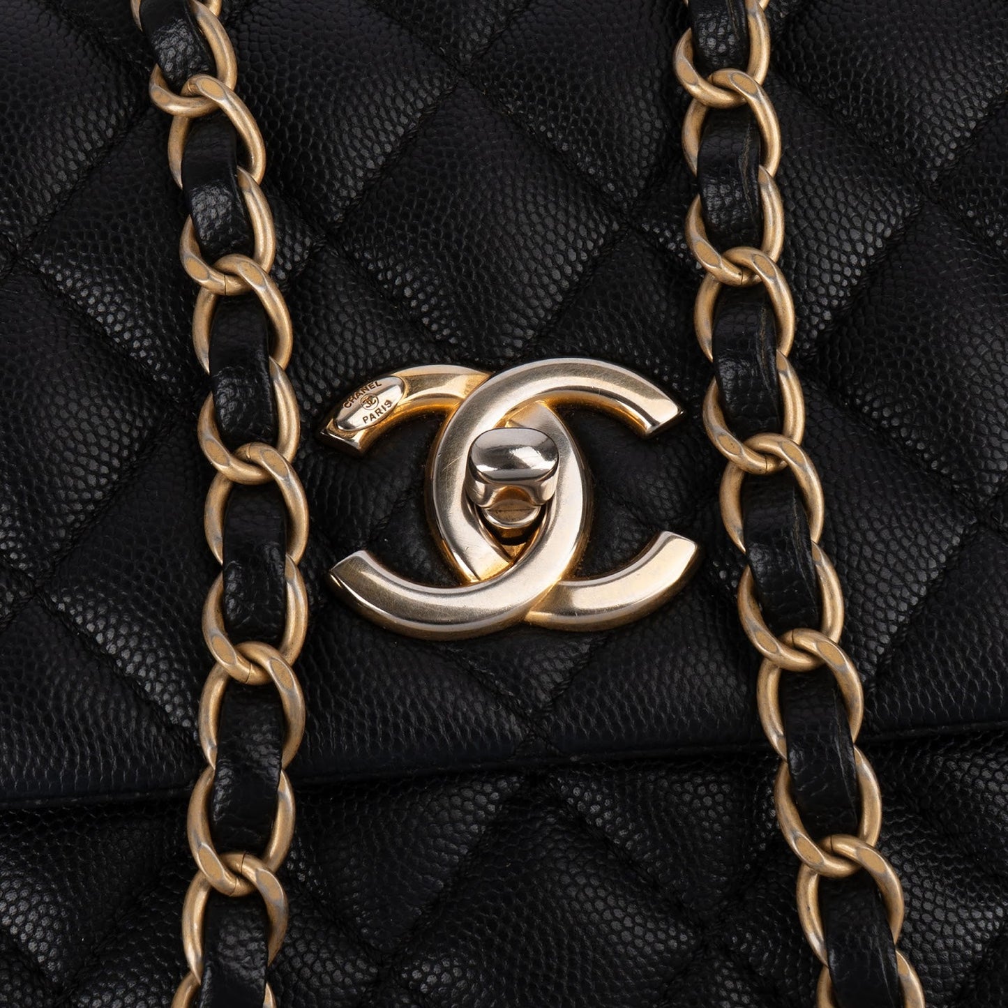Chanel Jumbo Caviar Leather Coco Handle Handbag