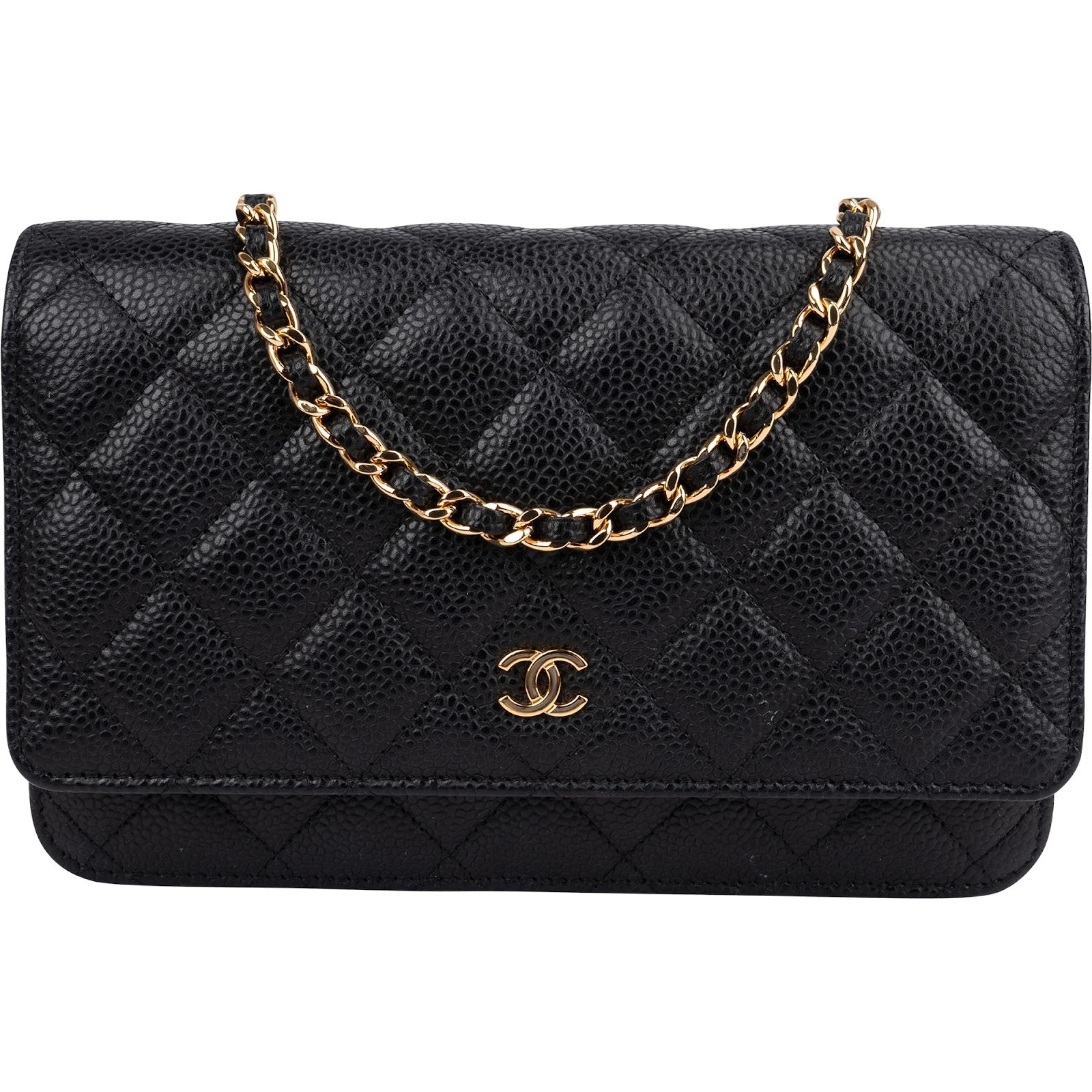 Chanel Quilted Caviar Leather Wallet On Chain Crossbody Bag