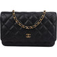 Chanel Quilted Caviar Leather Wallet On Chain Crossbody Bag
