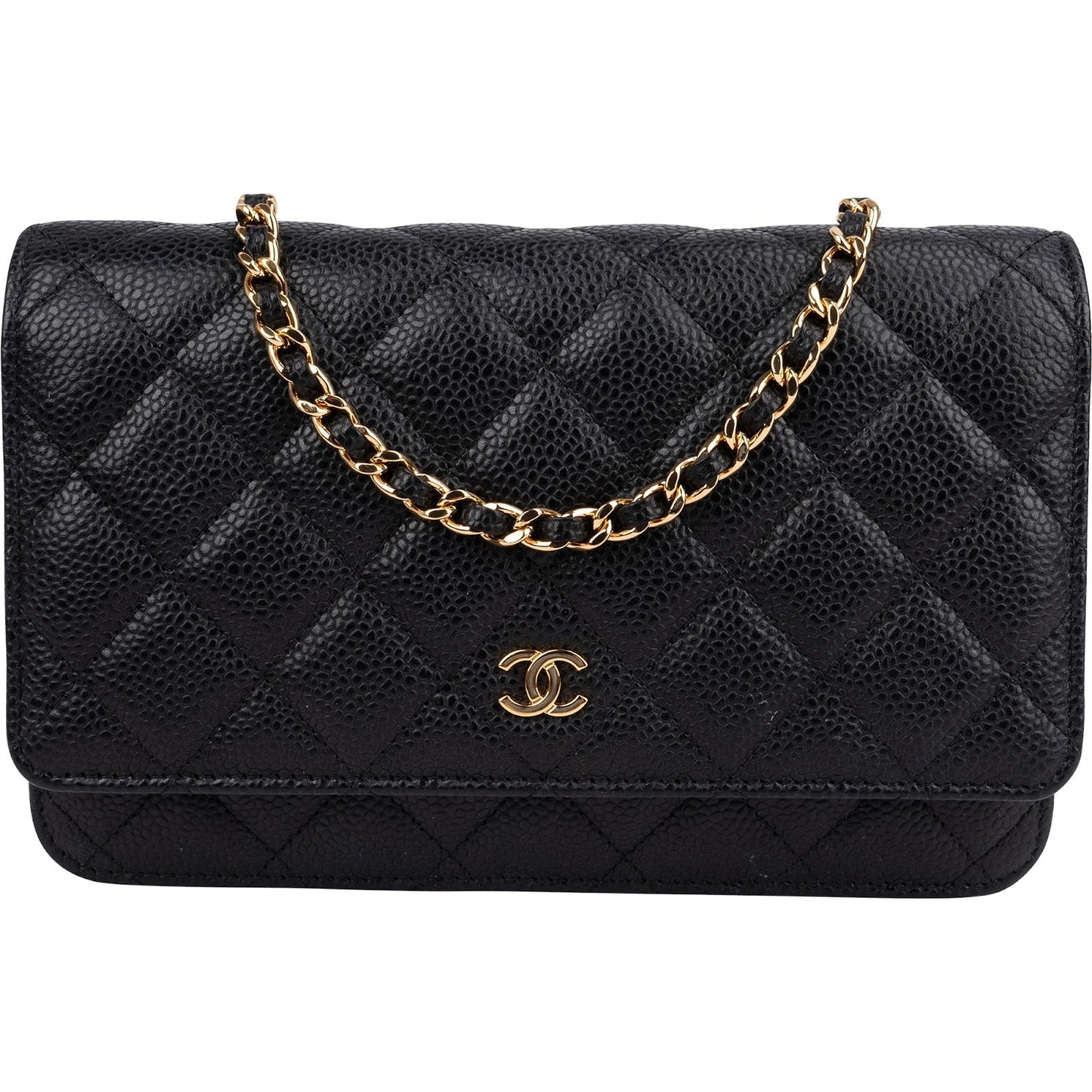 Chanel Quilted Caviar Leather Wallet On Chain Crossbody Bag
