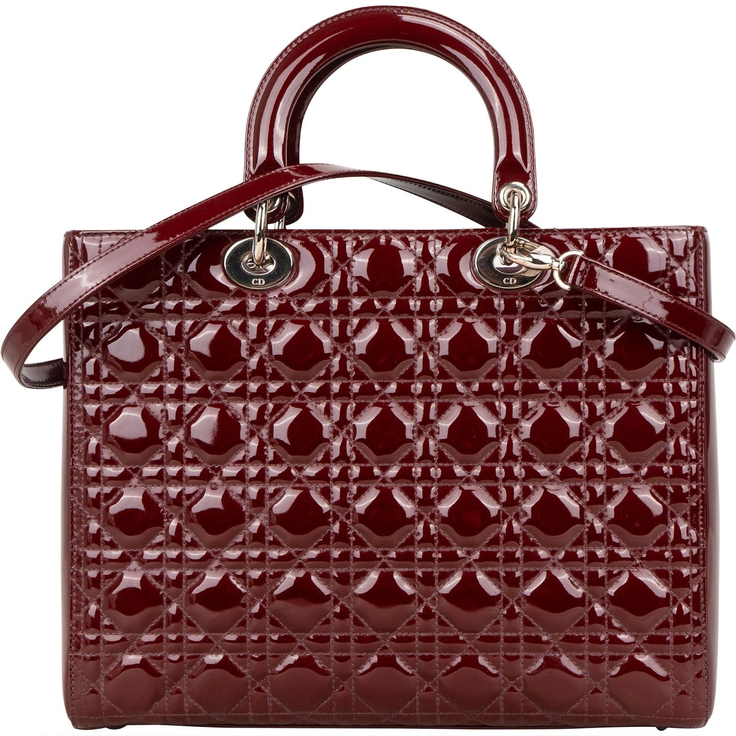 Christian Dior Quilted Patent Leather Lady Dior Handbag