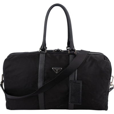 Prada Tessuto Nylon Saffiano Leather Duffle 50 Travel Bag