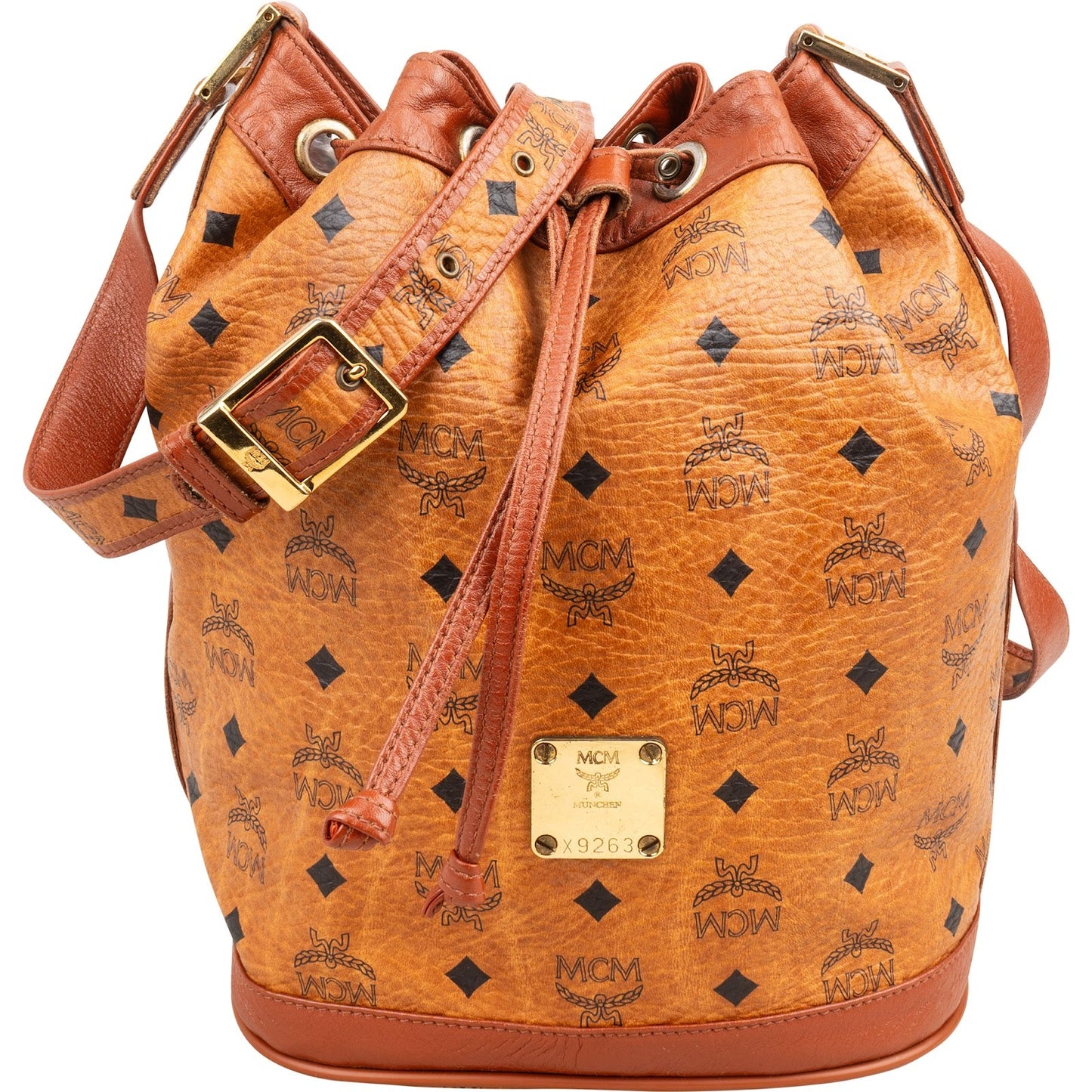 MCM Monogram Visetos Bucket Crossbody Bag