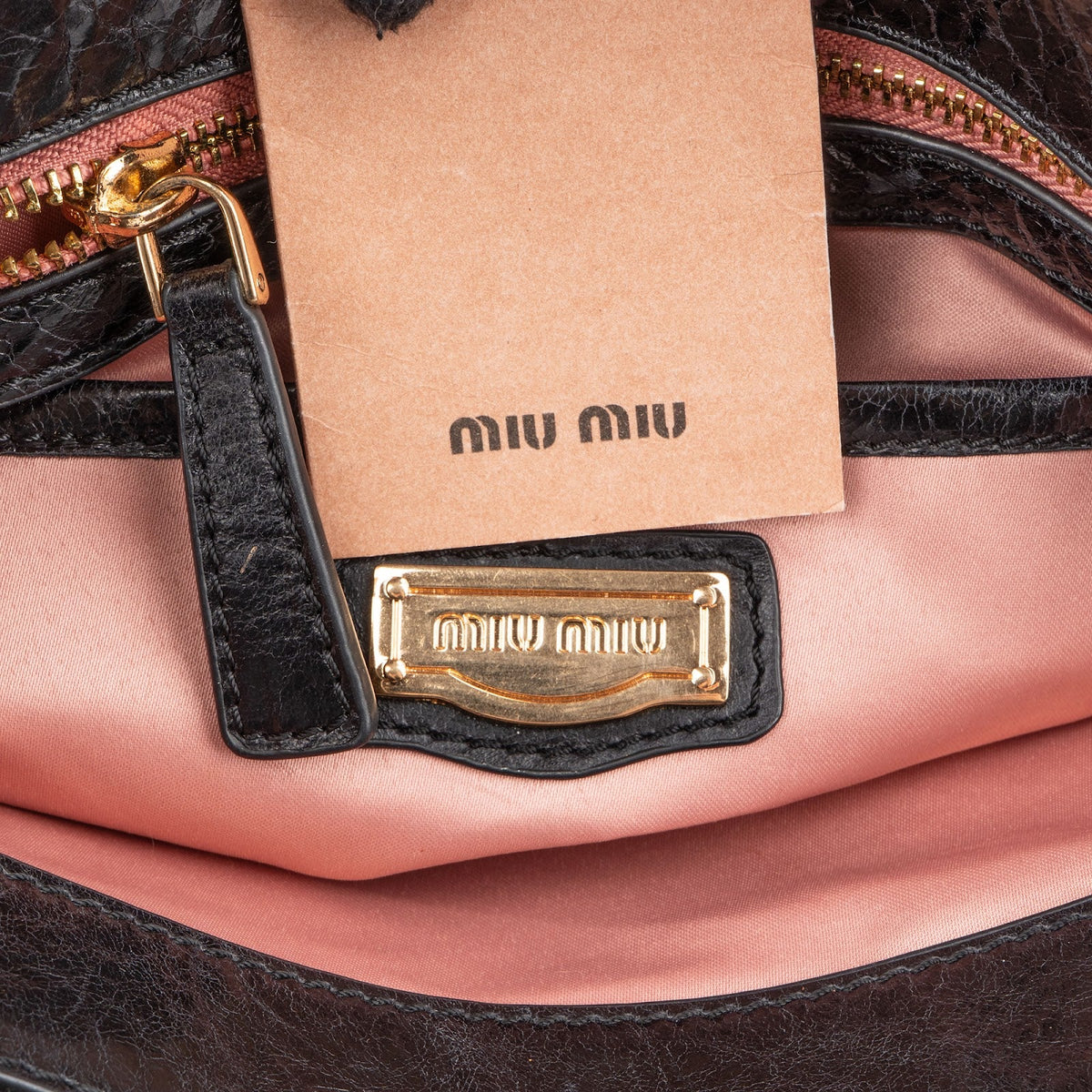 Miu Miu Black Matelassé Nappa Leather Top-Handle Handbag