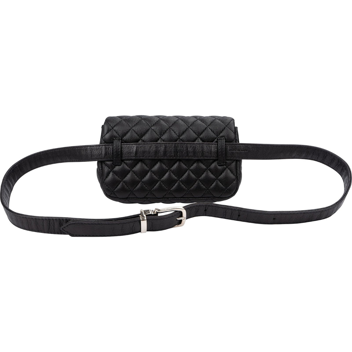 Chanel Noir Quilted Lambskin Palladium Uniform Belt Bag