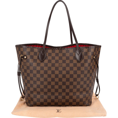 Louis Vuitton Monogram Damier Ebene Canvas Neverfull MM Shoulder Bag