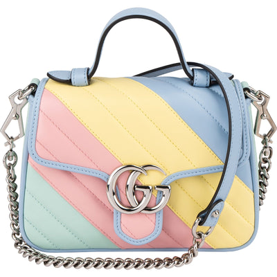 Gucci Multicolor Matelassé Leather GG Marmont Mini Top Handle Crossbody Bag