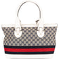 Gucci Monogram GG Canvas Sherry Line White Tote Shoulder Bag