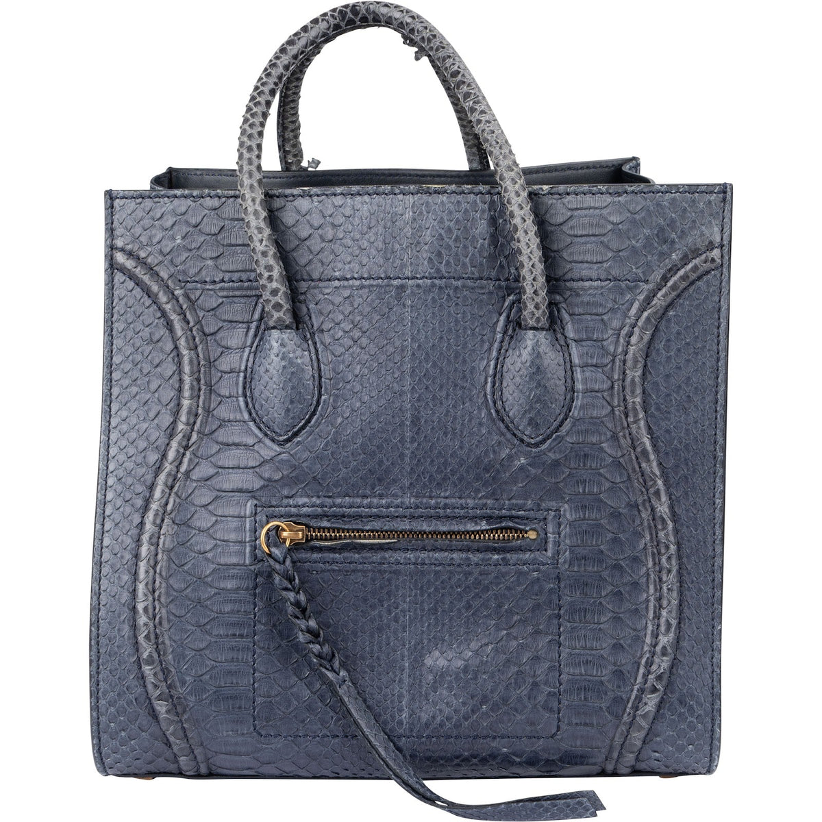 Celine Bleu Python Leather Phantom Handbag