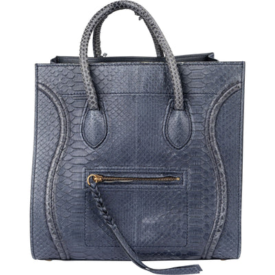 Celine Bleu Python Leather Phantom Handbag
