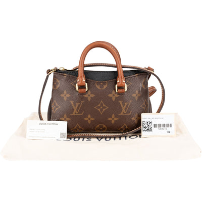 Louis Vuitton Monogram Canvas Noir Leather Nano Pallas Crossbody Handbag