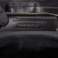 Balenciaga Black and White Raffia and Leather City Handbag