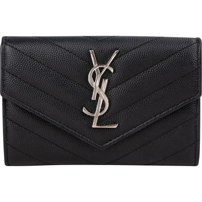 Saint Laurent Grain de Poudre Matelassé Small Envelope Wallet