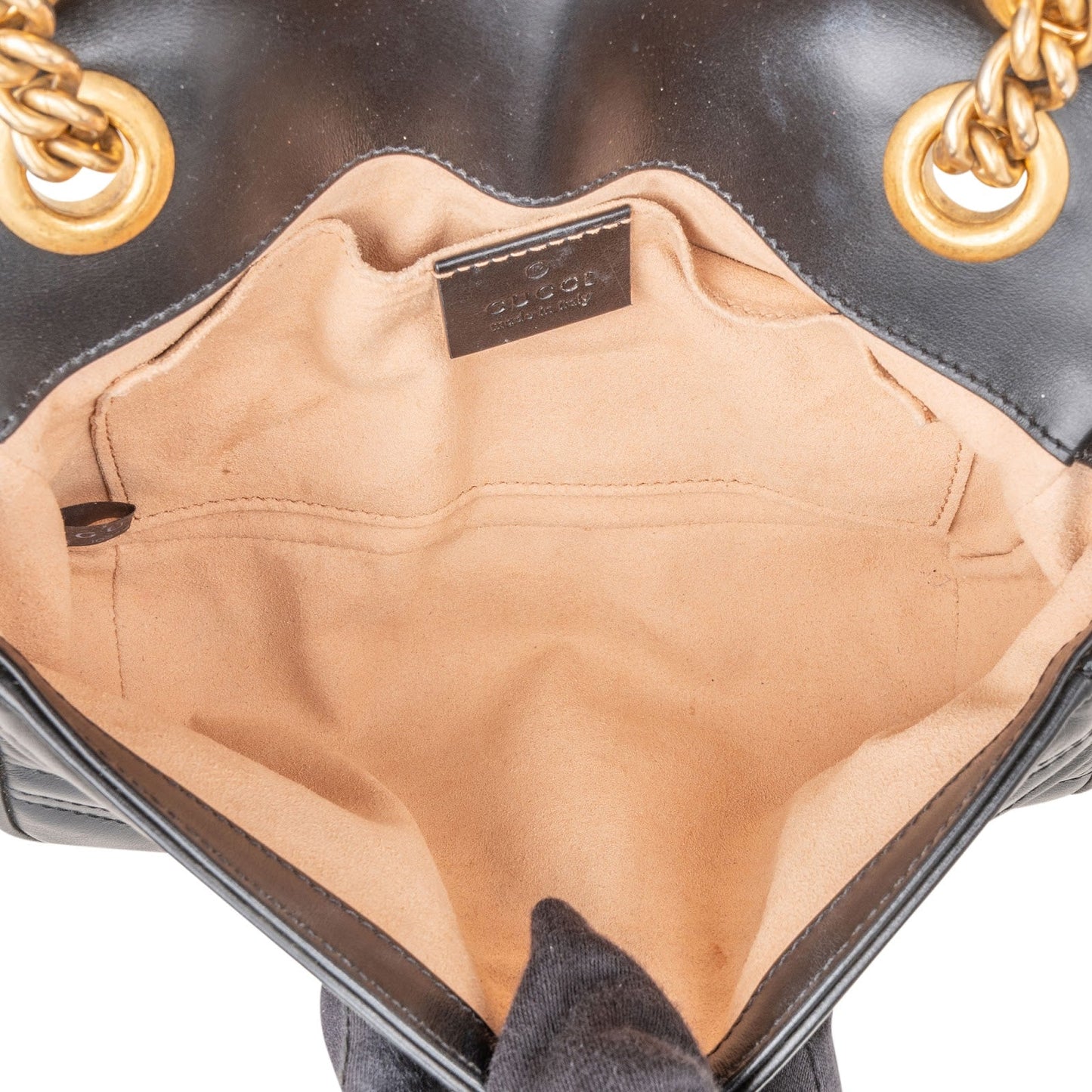 Gucci Red Leather GG Marmont Flap Crossbody Bag