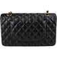 Chanel Quilted Caviar Leather Gold Medium Double Flap Crossbody Bag