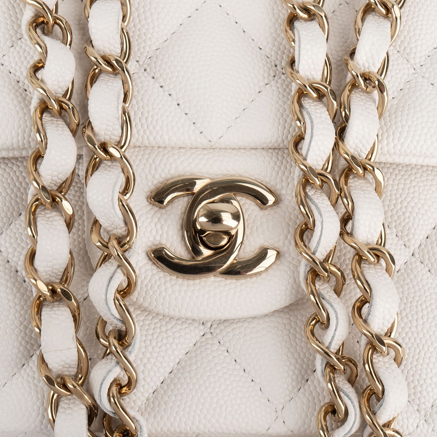 Chanel Quilted Caviar Leather Medium Double Flap Shoulder Bag