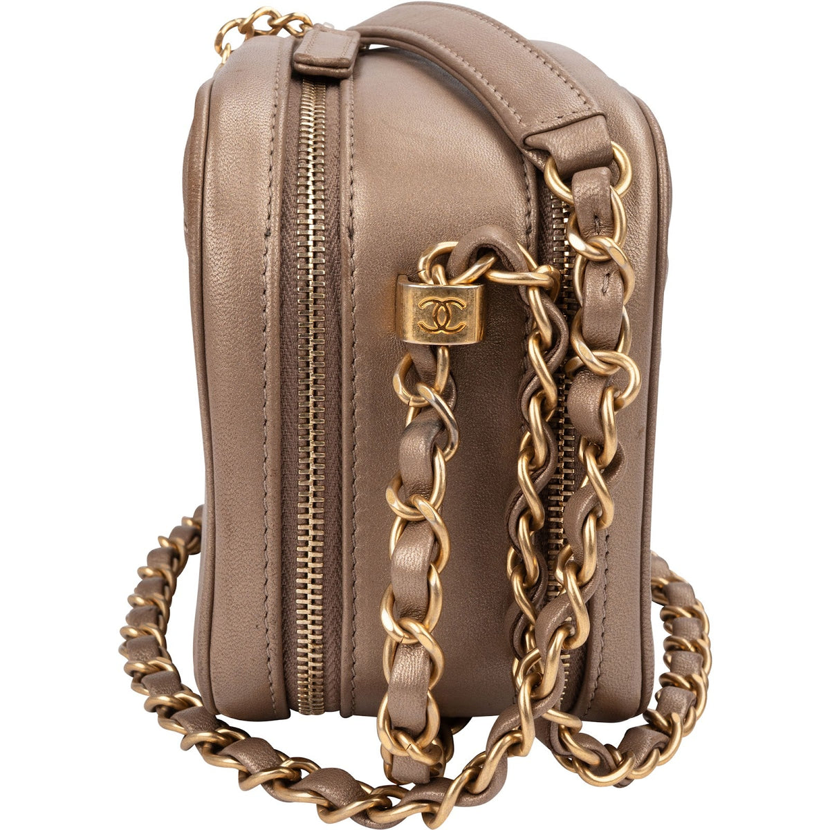 Chanel Quilted Leather Camera Case Boy Crossbody Bag
