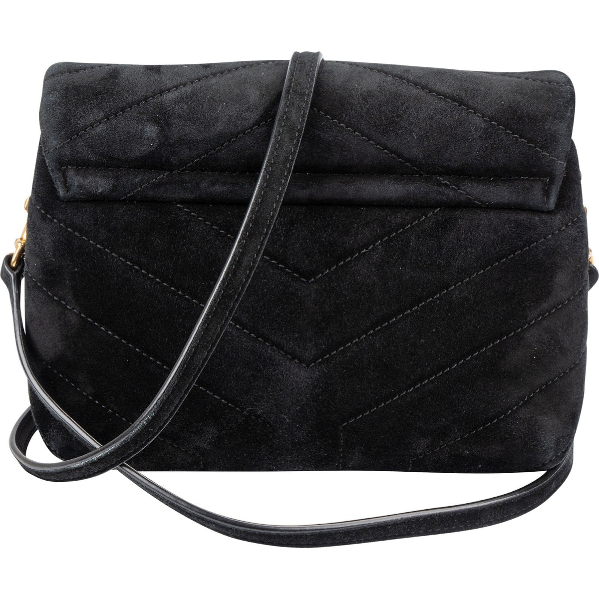 Yves Saint Laurent Quilted Suede Mini Loulou Puffer Crossbody Bag