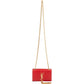 Saint Laurent Red Leather Kate Chain Crossbody Bag