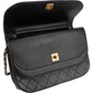 Chanel Quilted Lambskin Half Moon 24K Gold Double Flap Shoulder Bag