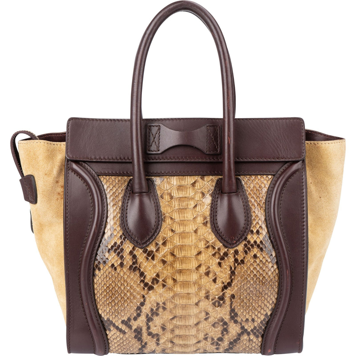 Céline Python Leather Tricolor Luggage Tote Handbag